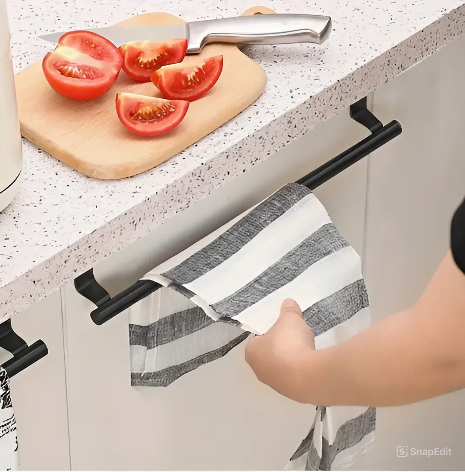 RVS Handdoekrek Keuken & Badkamer Zwart Large