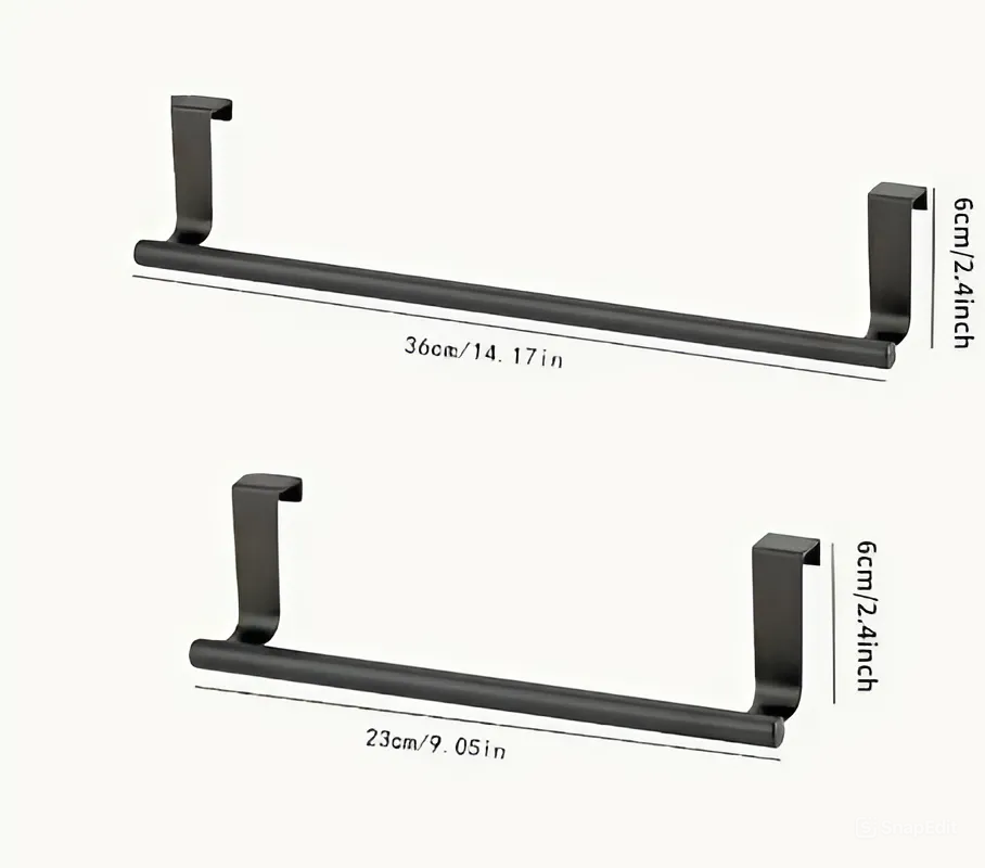 RVS Handdoekrek Keuken & Badkamer Zwart Large